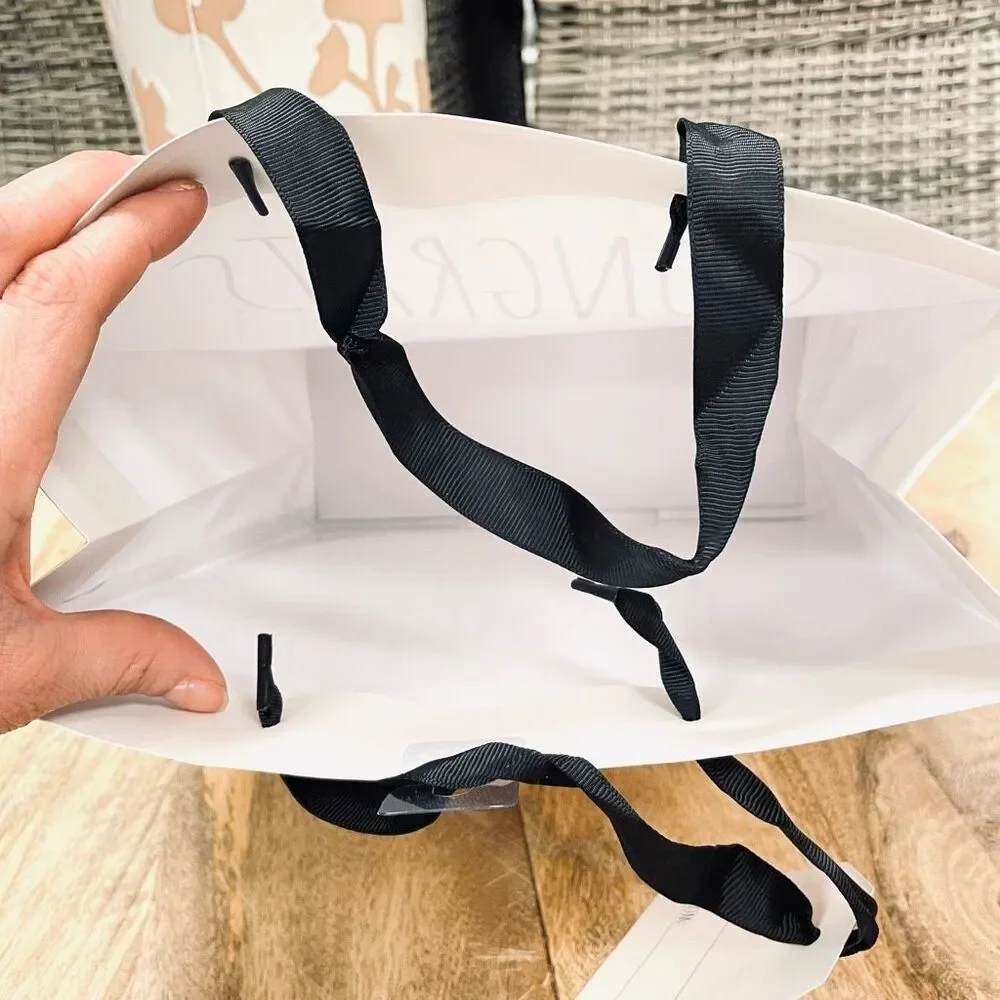 NWT Rae Dunn White CONGRATS Wedding Engagement Gift Bag w/ engagement ring card